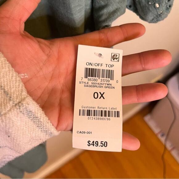 NWT Style & Co 2 Pack White & Sage Green Off Shoulder Short Sleeve Modest 0X - Picture 6 of 11